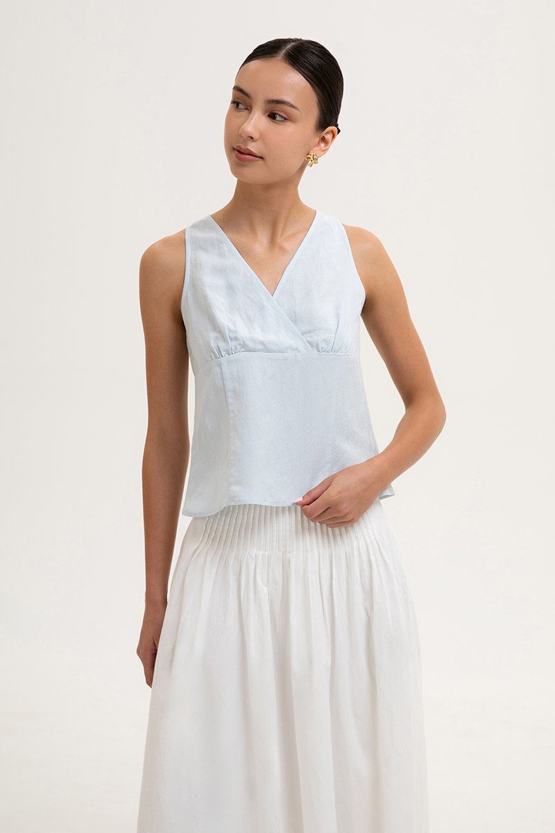 KADY CROSS OVER LINEN TOP