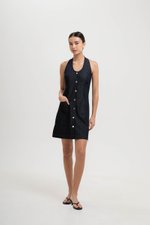 MARSHA HALTER DENIM MINI DRESS