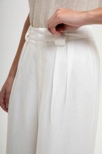 TANYA PLEATED WIDE LEG LINEN PANTS (PETITE)