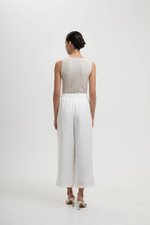 TANYA PLEATED WIDE LEG LINEN PANTS (PETITE)