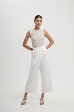 TANYA PLEATED WIDE LEG LINEN PANTS (PETITE)