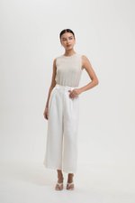 TANYA PLEATED WIDE LEG LINEN PANTS (PETITE)