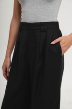 TANYA PLEATED WIDE LEG LINEN PANTS (PETITE)
