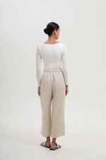 TANYA PLEATED WIDE LEG LINEN PANTS (PETITE)
