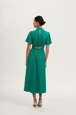 ZIVA BACK CUT OUT FLUTTER SLEEVE CHEONGSAM