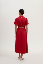 ZIVA BACK CUT OUT FLUTTER SLEEVE CHEONGSAM