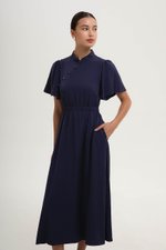 ZIVA BACK CUT OUT FLUTTER SLEEVE CHEONGSAM