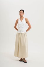 KATIYA RUCHED LINEN TOP