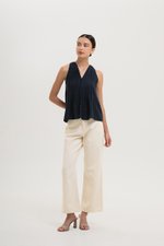 IDELLE PLEATED LINEN TOP