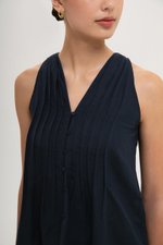 IDELLE PLEATED LINEN TOP