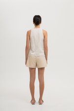 IDELLE PLEATED LINEN TOP