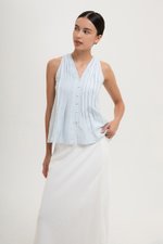IDELLE PLEATED LINEN TOP