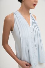 IDELLE PLEATED LINEN TOP