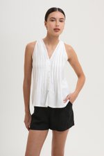 IDELLE PLEATED LINEN TOP