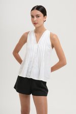 IDELLE PLEATED LINEN TOP