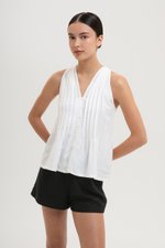 IDELLE PLEATED LINEN TOP