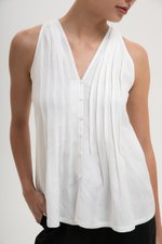 IDELLE PLEATED LINEN TOP