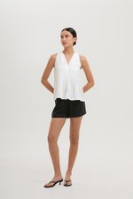 IDELLE PLEATED LINEN TOP
