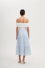 NEERA LACE TIERED MIDI SKIRT