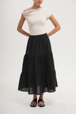 NEERA LACE TIERED MIDI SKIRT