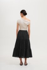 NEERA LACE TIERED MIDI SKIRT