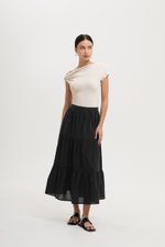 NEERA LACE TIERED MIDI SKIRT
