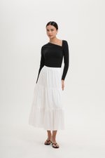 NEERA LACE TIERED MIDI SKIRT