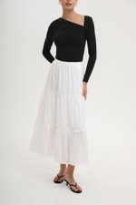 NEERA LACE TIERED MIDI SKIRT