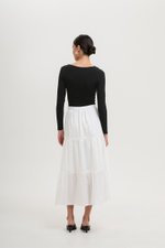 NEERA LACE TIERED MIDI SKIRT