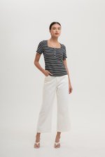 INEZ STRIPE SQUARE NECK T-SHIRT