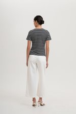 INEZ STRIPE SQUARE NECK T-SHIRT