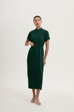 NOURIA PLEATED MAXI CHEONGSAM W SASH