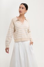 KEITH STRIPED COLLARED SWEATER