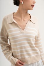 KEITH STRIPED COLLARED SWEATER