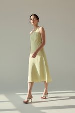 MELISSA ONE SHOULDER BIAS LINEN DRESS