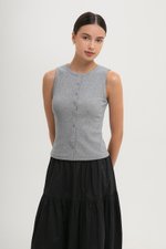 CLAIRE BUTTONDOWN RIBBED TANK TOP
