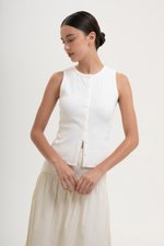 CLAIRE BUTTONDOWN RIBBED TANK TOP
