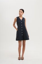 ROMY TIE BACK VEST LINEN DRESS