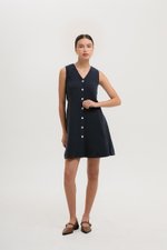 ROMY TIE BACK VEST LINEN DRESS