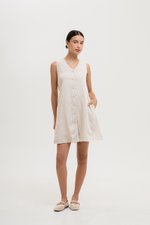 ROMY TIE BACK VEST LINEN DRESS