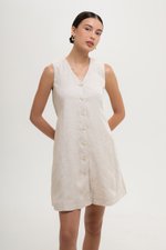 ROMY TIE BACK VEST LINEN DRESS