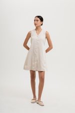 ROMY TIE BACK VEST LINEN DRESS