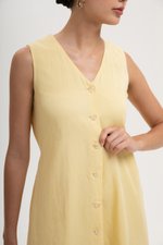 ROMY TIE BACK VEST LINEN DRESS