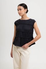 JYNN RUCHED LINEN TOP