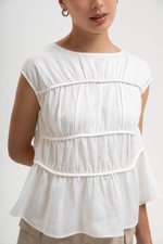 JYNN RUCHED LINEN TOP
