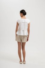 JYNN RUCHED LINEN TOP