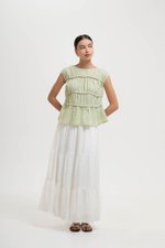 JYNN RUCHED LINEN TOP