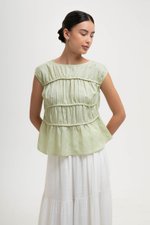 JYNN RUCHED LINEN TOP
