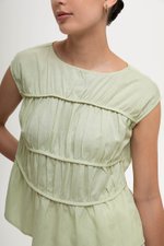 JYNN RUCHED LINEN TOP