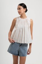 BECKY PLEATED LINEN TOP
